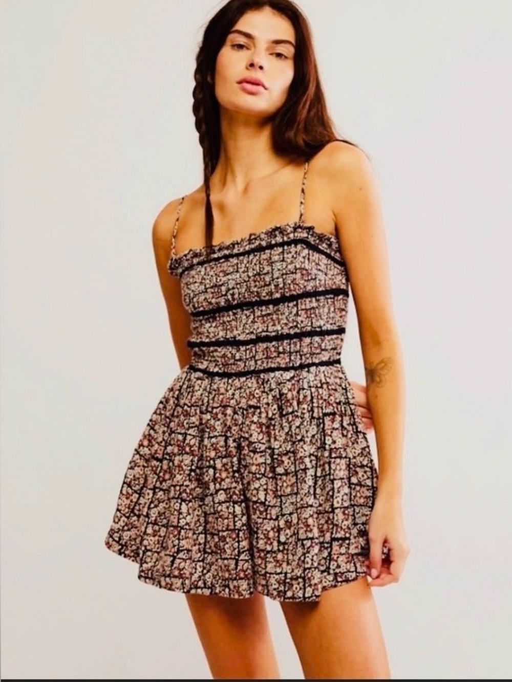 Free People Checked Out Printed Romper - Size XL - SOLD OUT